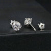 MSE062 S925 Sterling Silver Plated With Platinum Four-Claw Shining Moissanite Earrings, Size: M