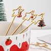 4pcs /Pack Christmas Stainless Steel Spoon And Fork Star Pendant Cutlery Gift Set, Specification: 410 Spoon