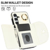 For Samsung Galaxy S25 5G Ring Holder Card Bag Skin Feel Phone Case(White)
