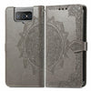 For  Asus Zenfone 8 Flip Mandala Embossing Pattern Horizontal Flip Leather Case with Holder & Card Slots & Wallet & Lanyard(Grey)
