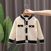 Girls Cardigan Autumn Winter Knitted Sweater Camellia Jacket, Size:  73cm(Beige)