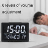 Large Screen LED Clock Bedside Multifunctional Electronic Alarm Clock(White Shell White Light)