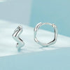 Sterling Silver S925 Simple Wave Ladies Earrings