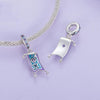 S925 Sterling Silver Blue Purple Magic Carpet DIY Pendant Bracelet Accessories Loose Beads Jewelry