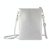 Litchi Texture Card Holder Mobile Phone Zipper Bag with Long Strap(Silver)