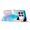 For Redmi K70 Pro / K70 Painted Marble Pattern Leather Phone Case(Pink Green)
