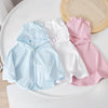 UPF50+ Baby Sunscreen Cloak Summer Thin Outer Wear Breathable Sunscreen Clothes Jacket, Size: S For 0-1 Years Old(Blue)