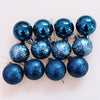 12pcs/pack 4cm Christmas Ball Special Shape + Glitter + Bright Set(Gold)