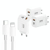 PD30W USB-C / Type-C + 8 Pin + USB Charger with Type-C to 8 Pin Date Cable(US Plug)
