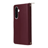 For Samsung Galaxy A56 Nine-card Slots Zipper Wallet Bag Leather Phone Case(Wine Red)