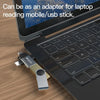 Yesido GS15 3 in 1 USB to USB-C / Type C + Micro USB + 8 Pin OTG Adapter(Black)