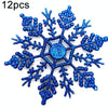 12 PCS Christmas Tree Ornaments Acrylic Snowflake Pieces Decorative Pendant Loose Powder, Diameter: 10cm(Dark Blue)
