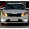 2 PCS  6W 360LM 6500K 597-577nm White + Yellow Wired LED Tube Daytime Running Light DRL Steering Lamp, DC12V, Lamp Length:60cm