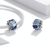 S925 Sterling Silver Blue Cube Zircon Beads DIY Bracelet Necklace Accessories
