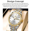 OLEVS 7003 Men Multifunctional Waterproof Mechanical Watch(Gold + White)