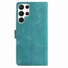 For Samsung Galaxy S22 Ultra 5G Skin Feel Embossed Feather Leather Phone Case(Green)