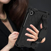 For Samsung Galaxy Tab A9 8.7 X110/X115 Honeycomb EVA Hybrid PC Tablet Case with Strap(Black+Black)