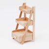 1:12 Mini House Toy Simulation Wooden Flower Stand Model(Wooden Color)