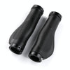 1 Pair AG21 Rubber +  Alloy Lock-Rings Bicycle Flat Handlebar Grip(Black)