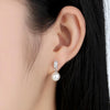 Shell Bead Earrings S925 Sterling Silver Stud Earrings Inlaid Silver Jewelry