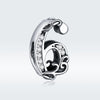 S925 Sterling Silver Relief Number Series 0-9 Beads DIY Bracelet Necklace Accessories, Style:6