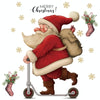 30x45cm Skateboard Santa Claus Mall Glass Window Christmas Decoration Wall Stickers