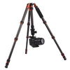 Triopo GT-2505x8.C Adjustable Portable Carbon Fiber Tripod with B-1 Aluminum Ball Head for Canon Nikon Sony DSLR Camera(Black)