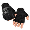 L Outdoor Riding Balance Wheel Skating Military Training Children Half-Finger Gloves(Black)
