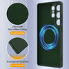 For Samsung Galaxy S25 Ultra 5G Shockproof Silicone Magsafe Phone Case(Dark Green)