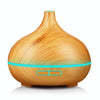 USB 400ml Wood Texture Fragrance Machine Pointed Mouth Humidifier Automatic Alcohol Sprayer with Colorful LED Light(Khaki)