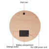 G218B Wooden Living Room Digital Display Clock Home Decoration Wall Clock(Khaki)