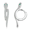 BSE669 Sterling Silver S925 White Gold Plated Zircon Snake Earrings