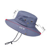 Outdoor Sun Hat Hiking Big Brim Breathable Sunscreen Fisherman Hat(Black)