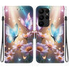 For Samsung Galaxy S23 Ultra 5G Crystal Texture Colored Drawing Leather Phone Case(Butterfly Love Flower)