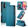 For Samsung Galaxy A36 Side Buckle Magnetic Frosted Leather Phone Case(Blue)