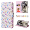 For Samsung Galaxy S25 Ultra 5G Bronzing Painting RFID Leather Phone Case(Pansies)