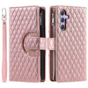 For Samsung Galaxy A36 Glitter Lattice Zipper Wallet Leather Phone Case(Rose Gold)