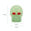 1 Sets Car Tire Luminous Valve Cap Motorcycle Skull Valve Core Cap(Green)