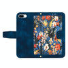 For iPhone 8 Plus / 7 Plus Floral Pattern Leather Phone Case with Lanyard(Dark Blue)