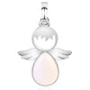 Women Angel Wings Pendants Natural Crystal Stone Necklaces(Opal)