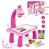 Smart Children Projection Painting Board Multifunctional Drawing Table Toy Set(Pink)