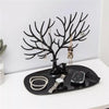 Plastic Antler Shaped Creative Ring Lipstick Rack Necklace Jewelry Cosmetic Storage Display Organizer(Black)