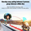 Hysnox HY-02 Bluetooth 5.0 Motorcycle Helmet Headset 2000M 6 Riders Intercom Headset (Red)