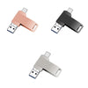 64GB USB 3.0 + 8 Pin + USB-C / Type-C 3 in 1 Phone Computer Metal Rotatable U-Disk(Pink)