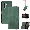 For Samsung Galaxy A36 5G Cubic Skin Feel Flip Leather Phone Case(Green)