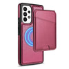 For Samsung Galaxy A52 4G / 5G / A52s 5G Skin Feel Detachable Card Bag Magsafe Phone Case(Wine Red)