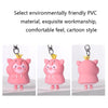 5 PCS MX-80002 Raincoat Piggy Keychain Cute Soft Rubber Doll Car Keyring(Dinosaur)