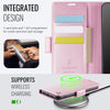 For iPhone 11 Pro AutSpace A11 Side Buckle MagSafe Magnetic RFID Phone Leather Case(Rose Gold)