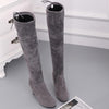 Ladies Over-the-knee Boots Frosted Leather Thick High Heel Boots, Size: 36(Black)