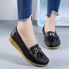 Leather Anti-Slip Flat Shoes Women Casual Shoes, Size: 40(Black)